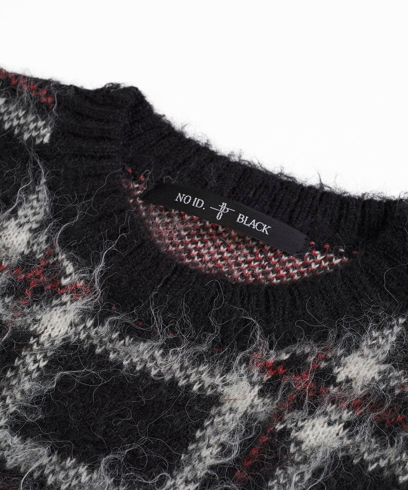 ZIP CHECK KNIT BIG-PO