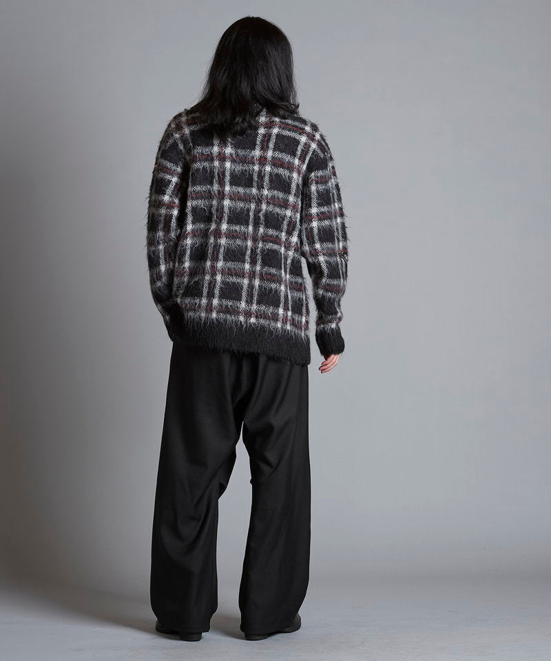 ZIP CHECK KNIT BIG-PO