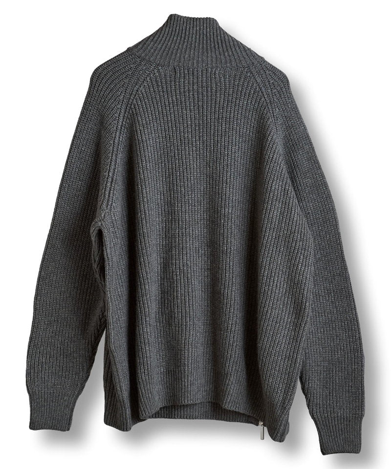 アシンメトリーZIPニットタートルネックCD