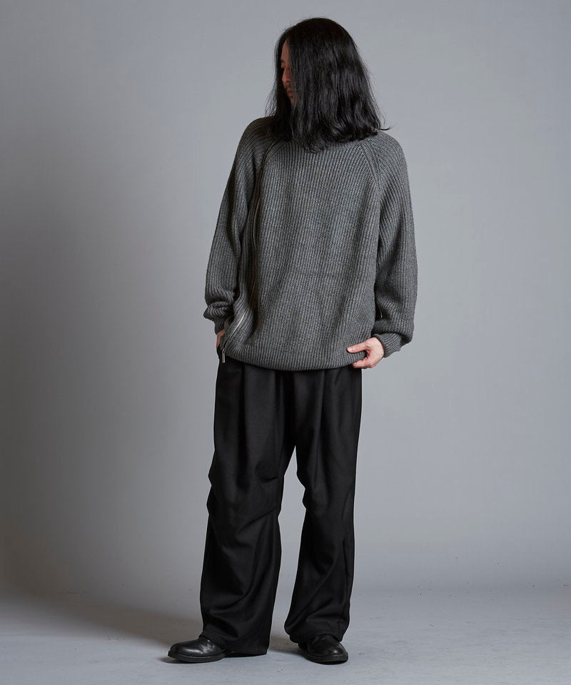アシンメトリーZIPニットタートルネックCD