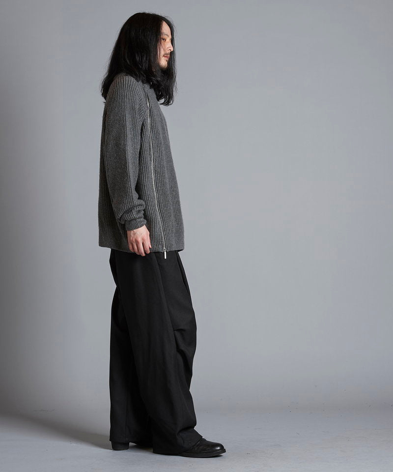 アシンメトリーZIPニットタートルネックCD