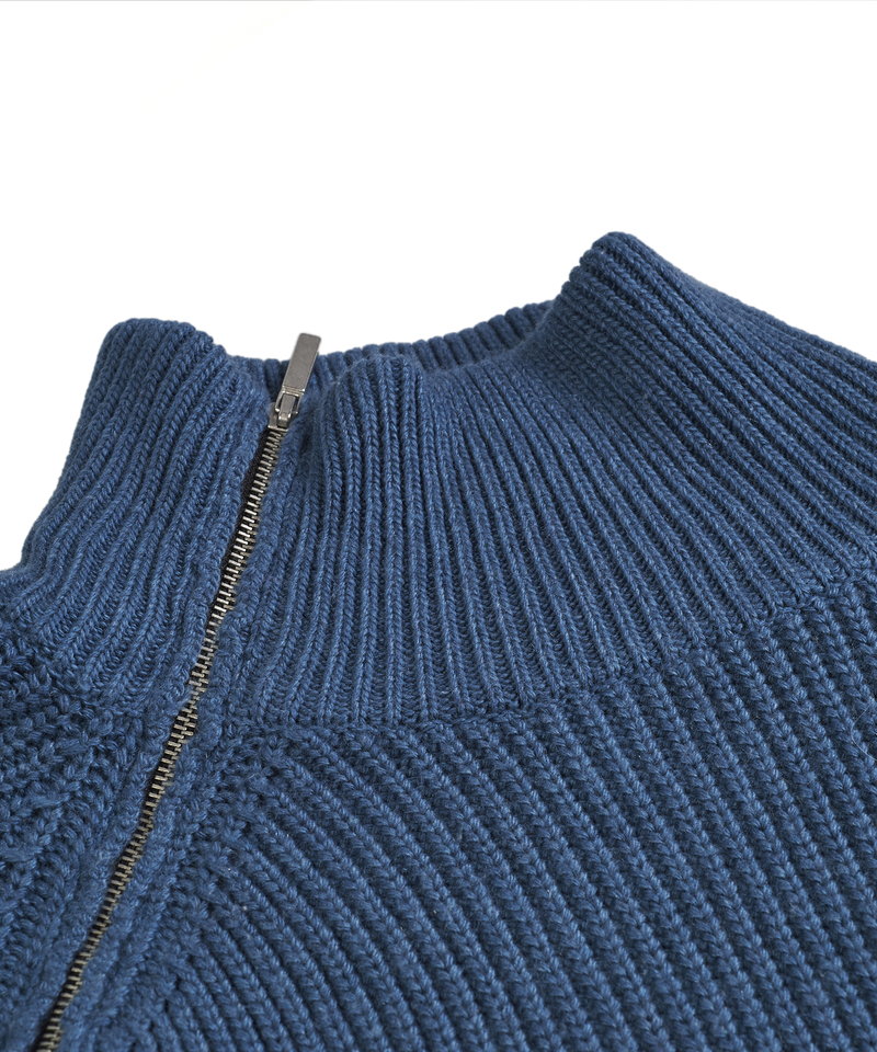 アシンメトリーZIPニットタートルネックCD