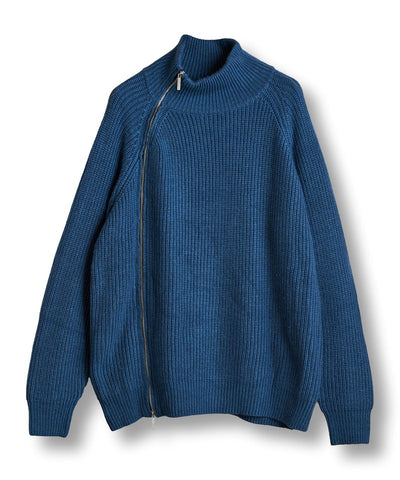 アシンメトリーZIPニットタートルネックCD