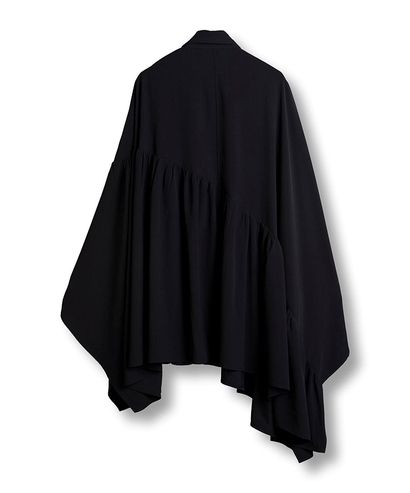 Asymmetrical Gathered Poncho SH