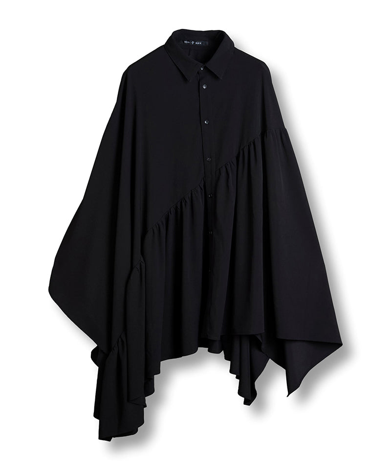 Asymmetrical Gathered Poncho SH