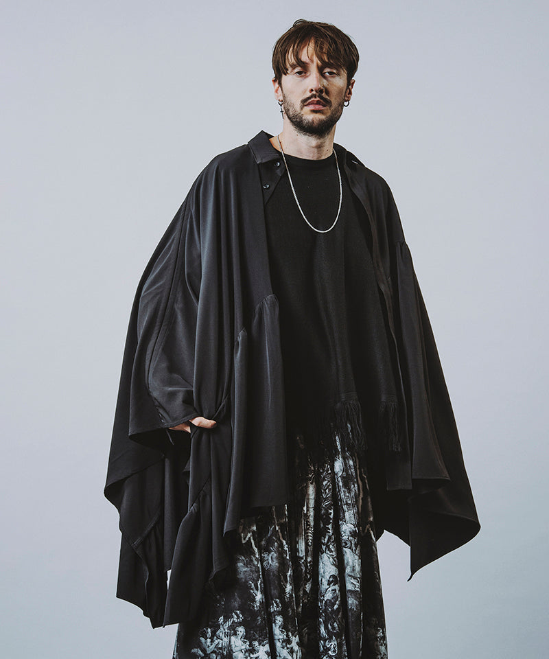 Asymmetrical Gathered Poncho SH