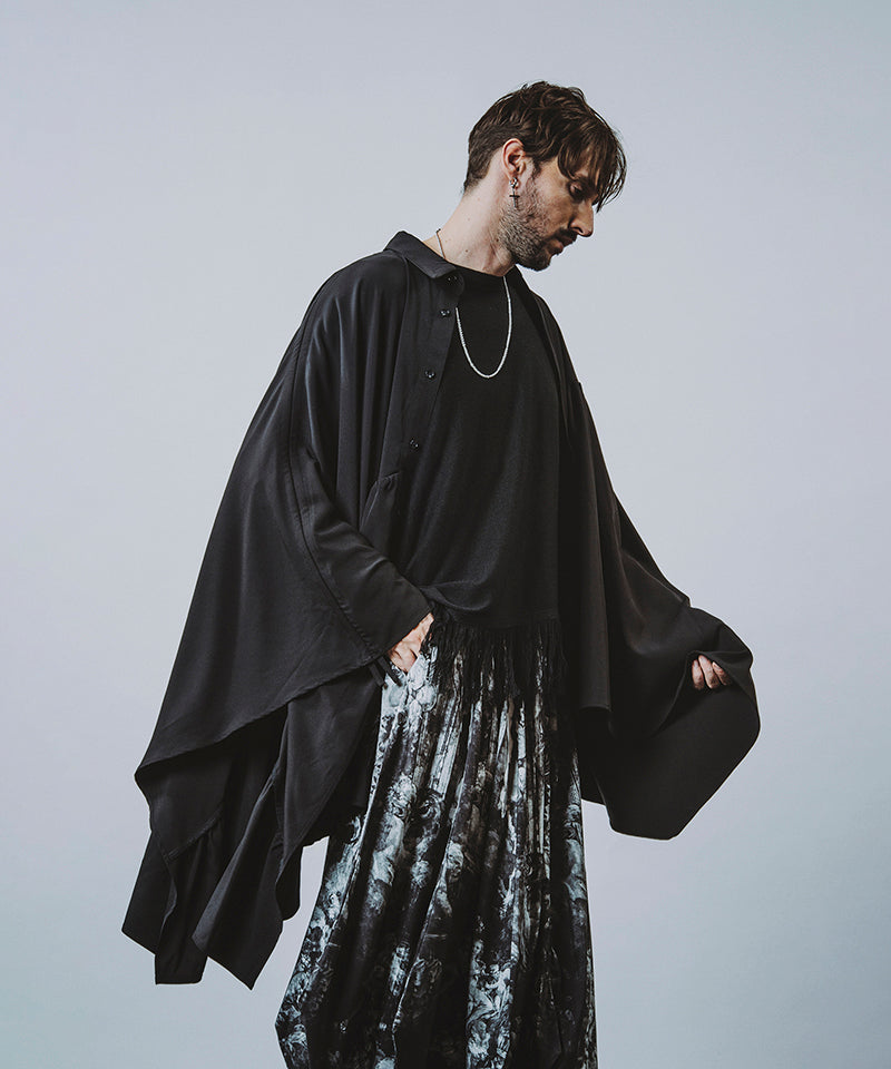 Asymmetrical Gathered Poncho SH