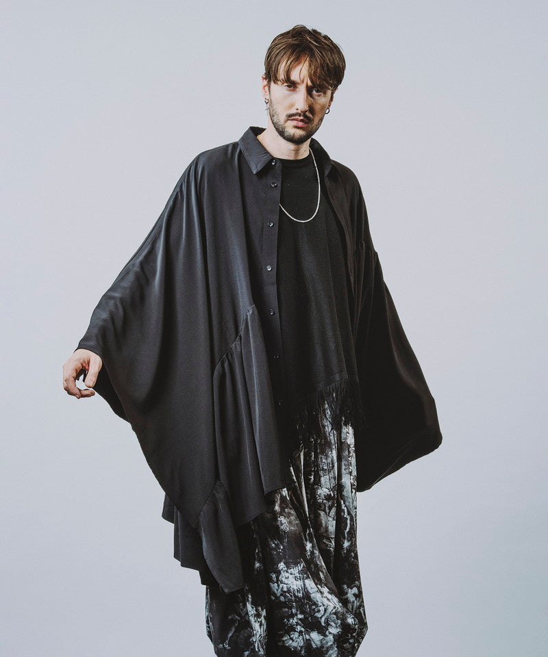 Asymmetrical Gathered Poncho SH