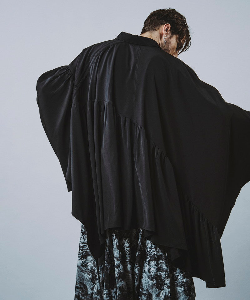 Asymmetrical Gathered Poncho SH