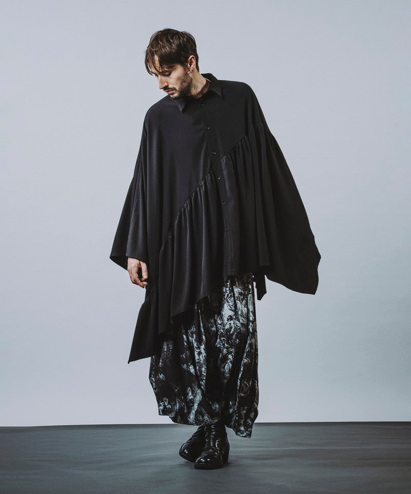 Asymmetrical Gathered Poncho SH