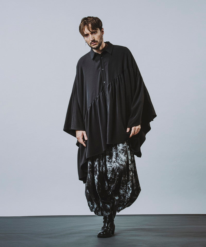 Asymmetrical Gathered Poncho SH