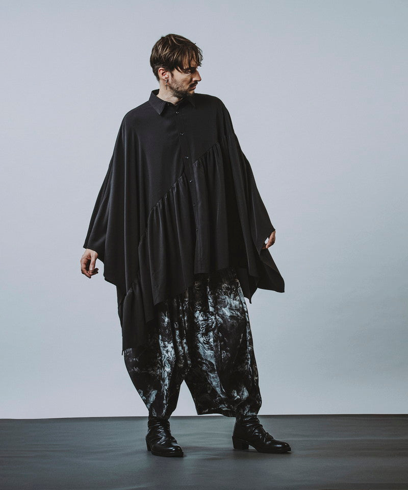 Asymmetrical Gathered Poncho SH