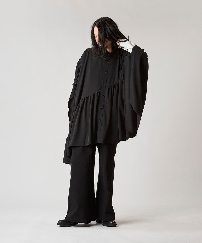 Asymmetrical Gathered Poncho SH