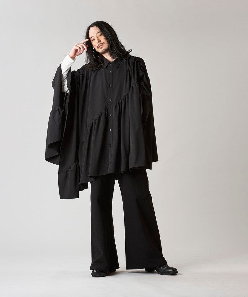 Asymmetrical Gathered Poncho SH