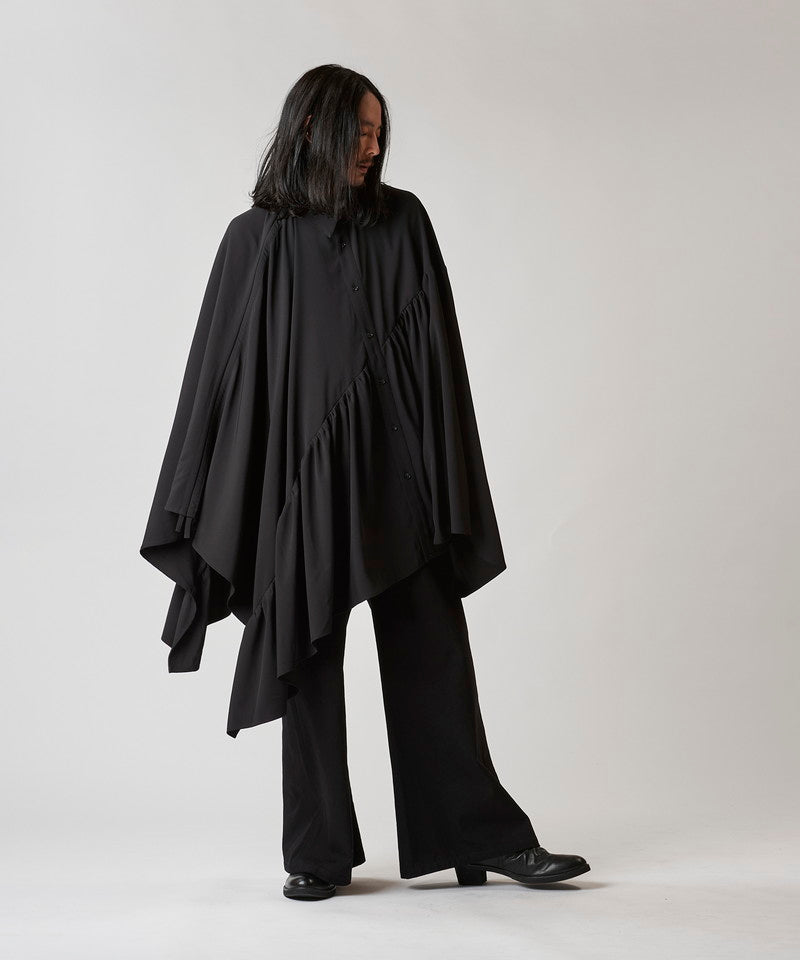 Asymmetrical Gathered Poncho SH