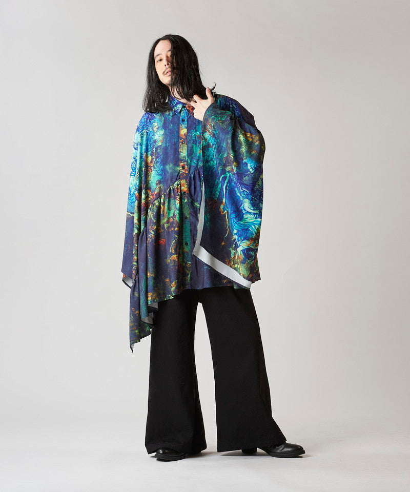 Asymmetrical Gathered Poncho SH