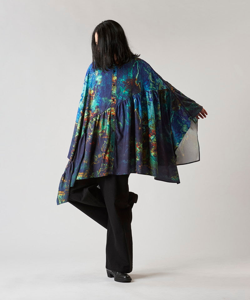 Asymmetrical Gathered Poncho SH