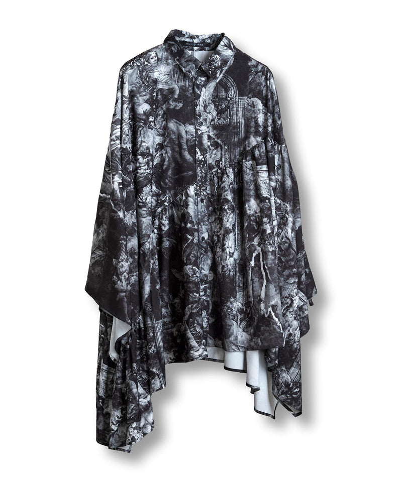 Asymmetrical Gathered Poncho SH