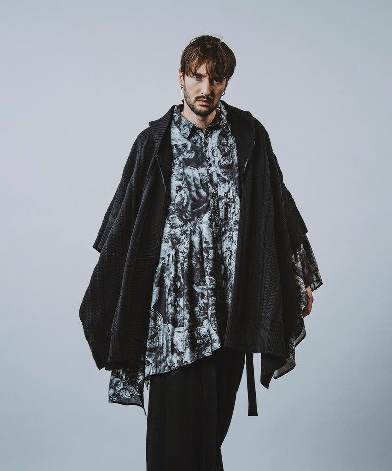 Asymmetrical Gathered Poncho SH