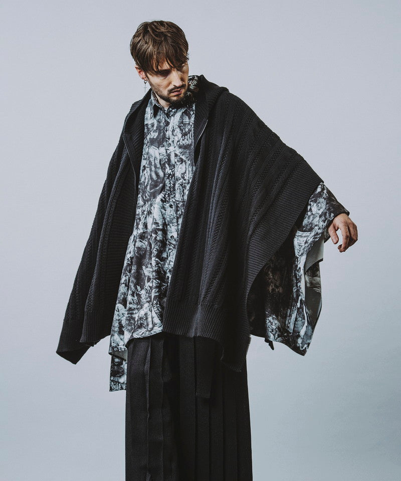 Asymmetrical Gathered Poncho SH