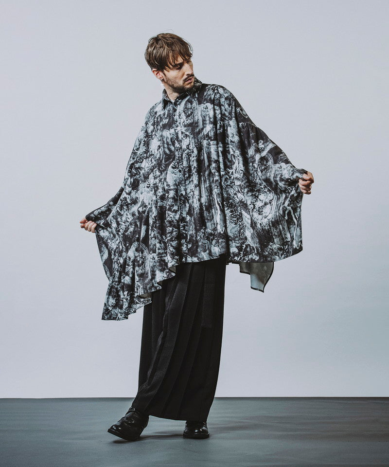 Asymmetrical Gathered Poncho SH