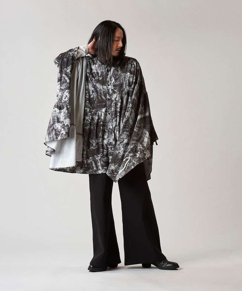 Asymmetrical Gathered Poncho SH