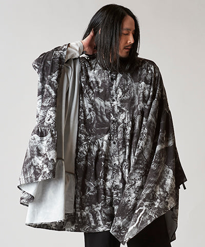 Asymmetrical Gathered Poncho SH