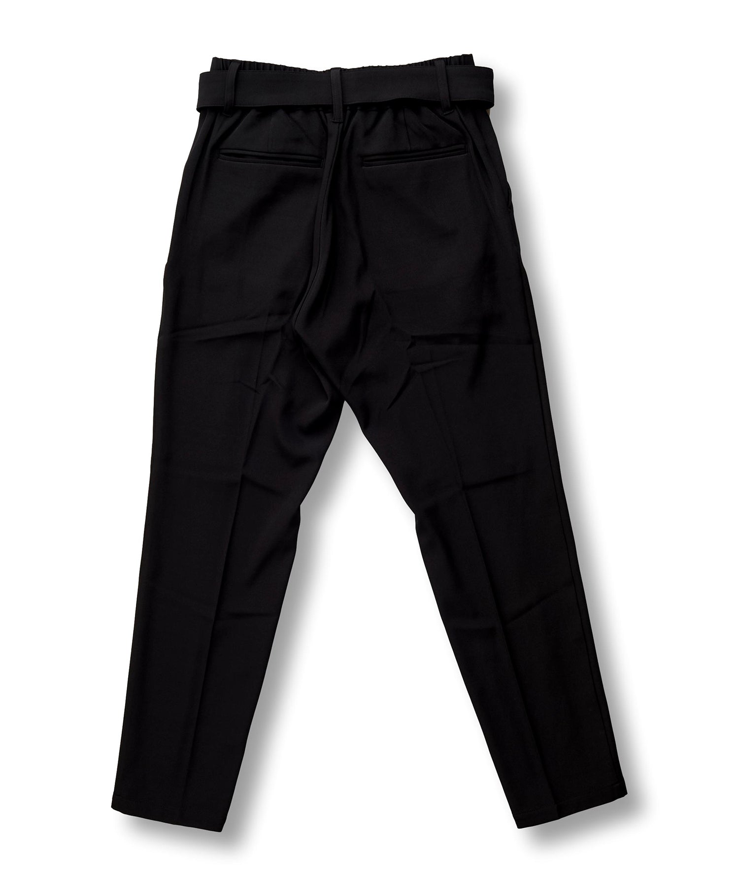 Belted tapered trousers