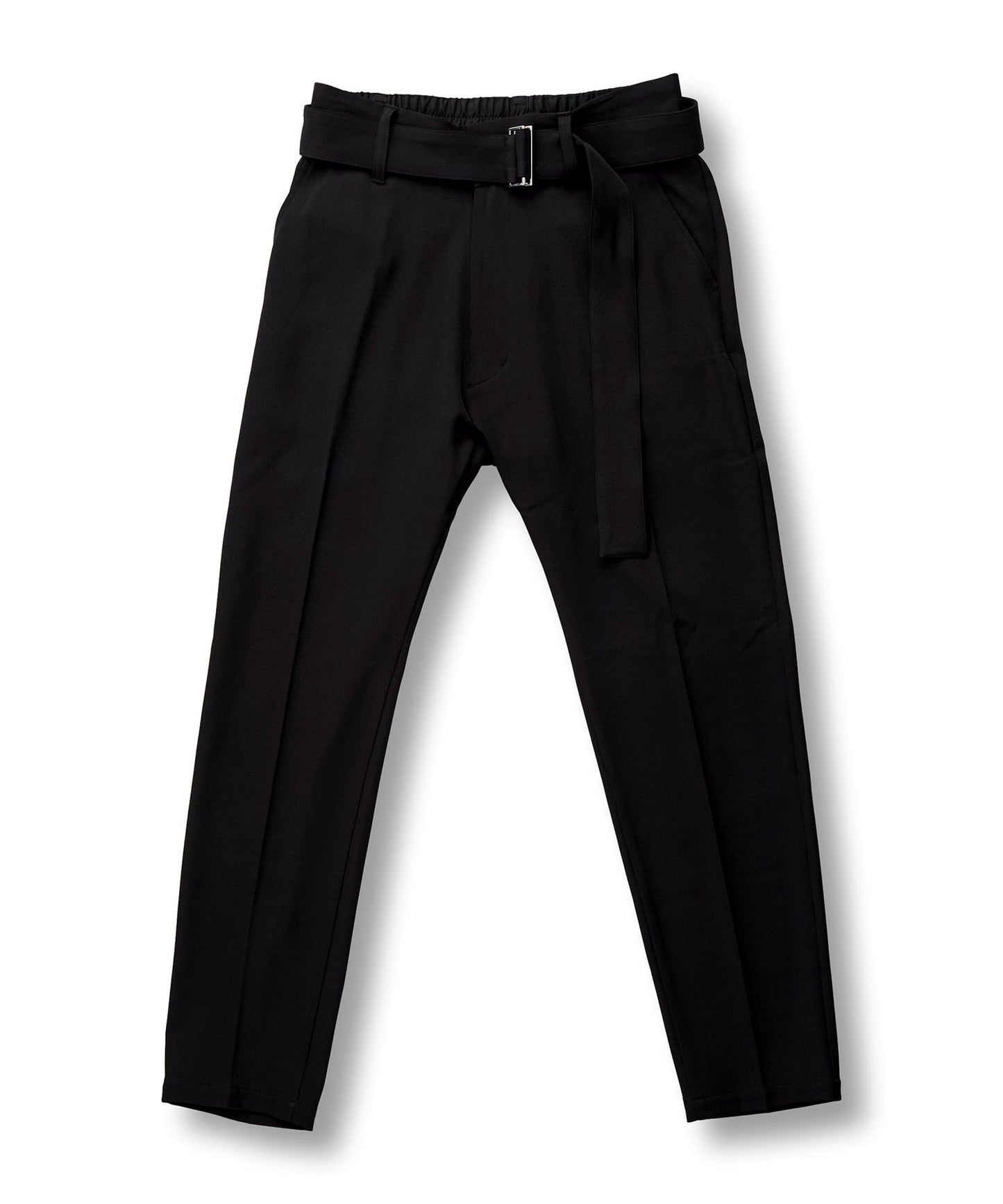 Belted tapered trousers