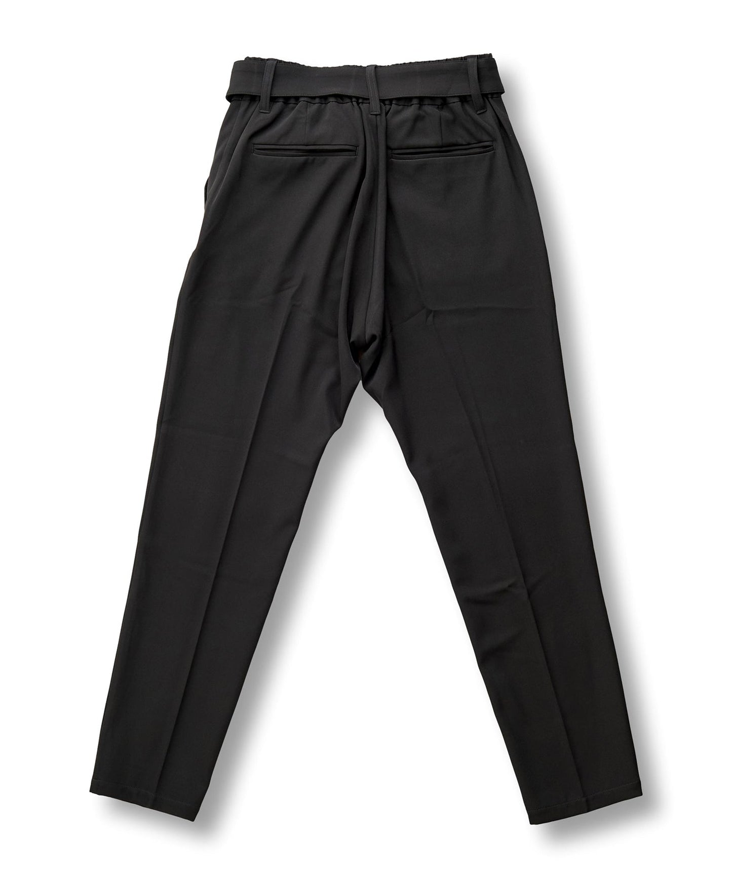 Belted tapered trousers