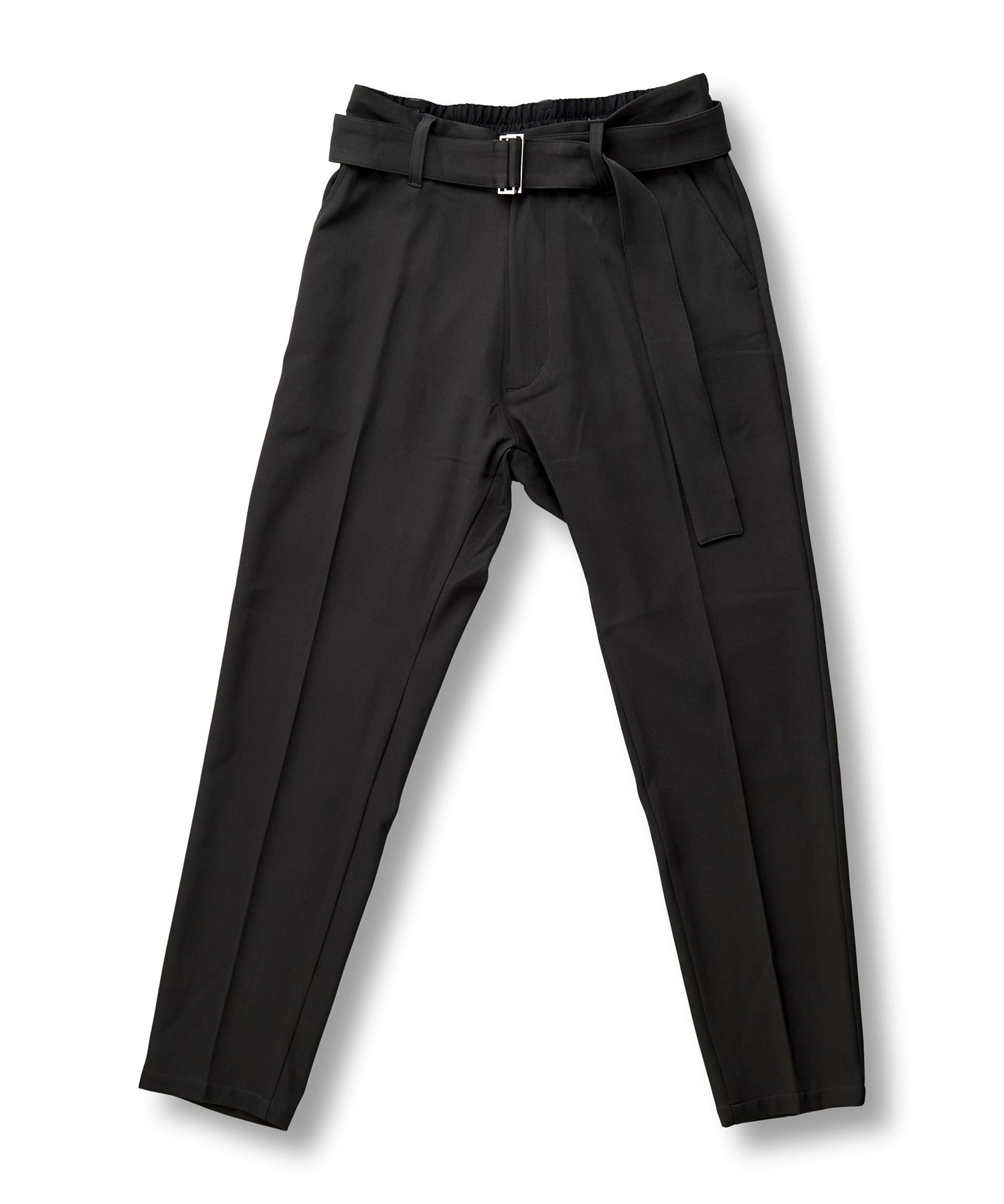 Belted tapered trousers