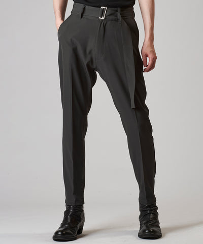 Belted tapered trousers