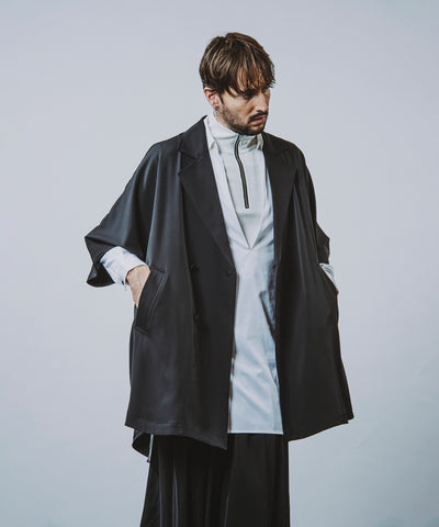 Back-tuck double-breasted poncho