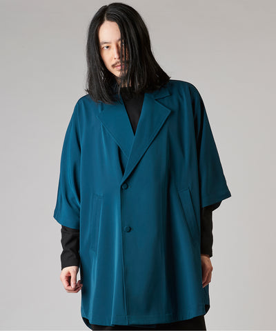 Back-tuck double-breasted poncho