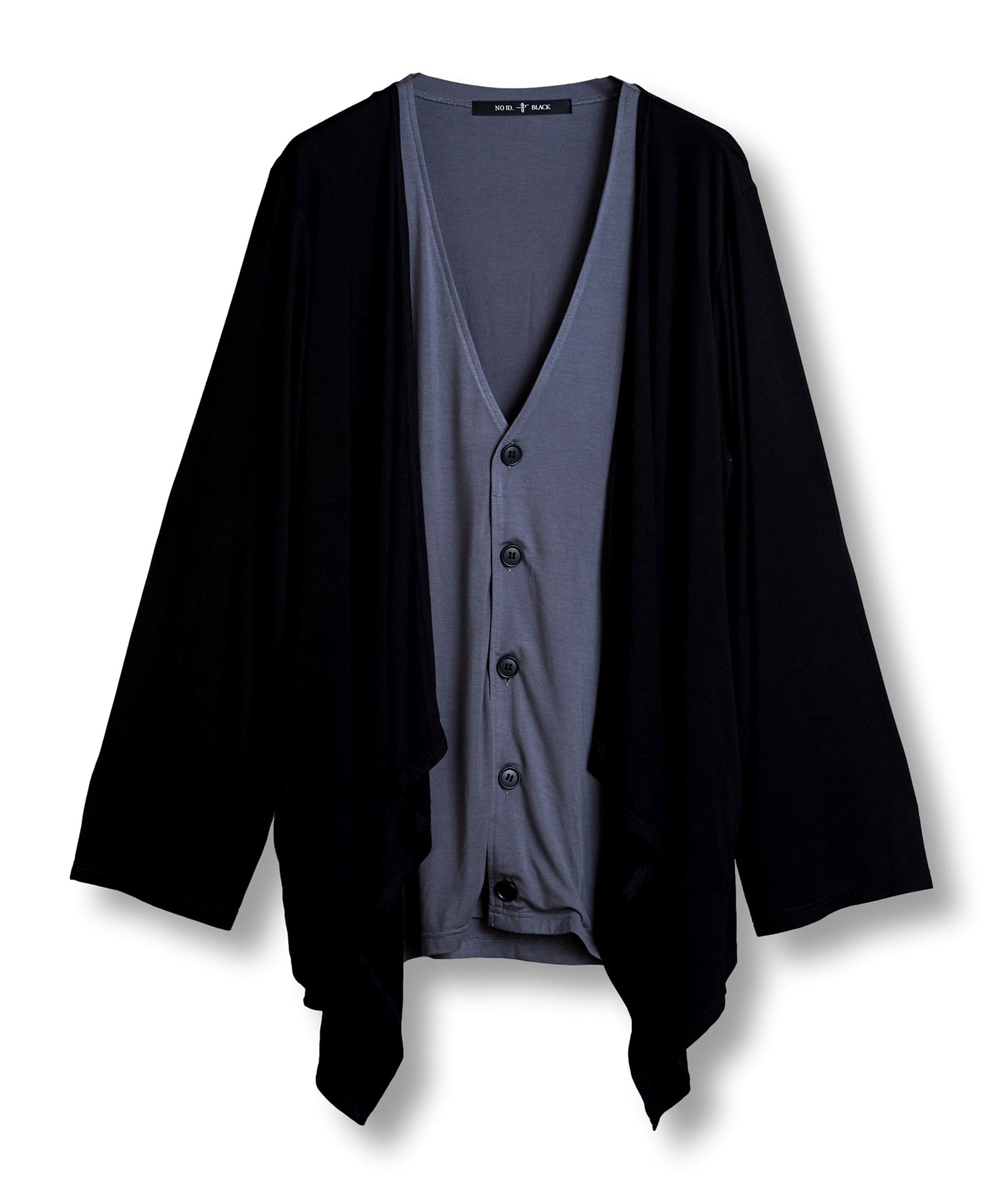 Layered draped cardigan