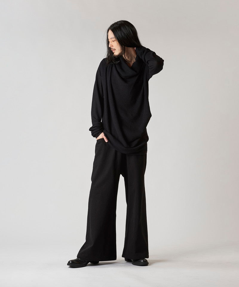 Off-the-shoulder drape knit PO