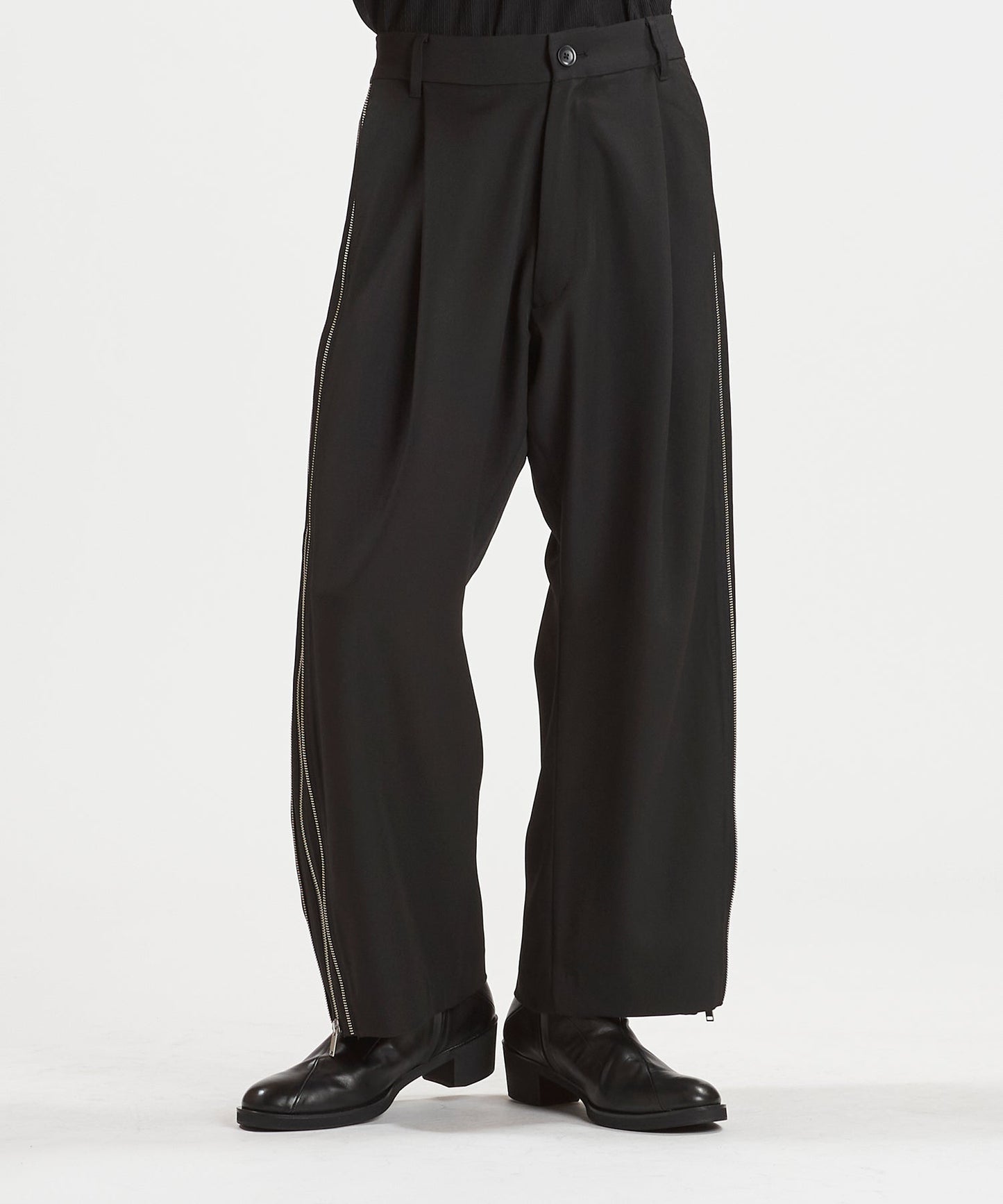 サイドZIPイージーワイドトラウザーズ