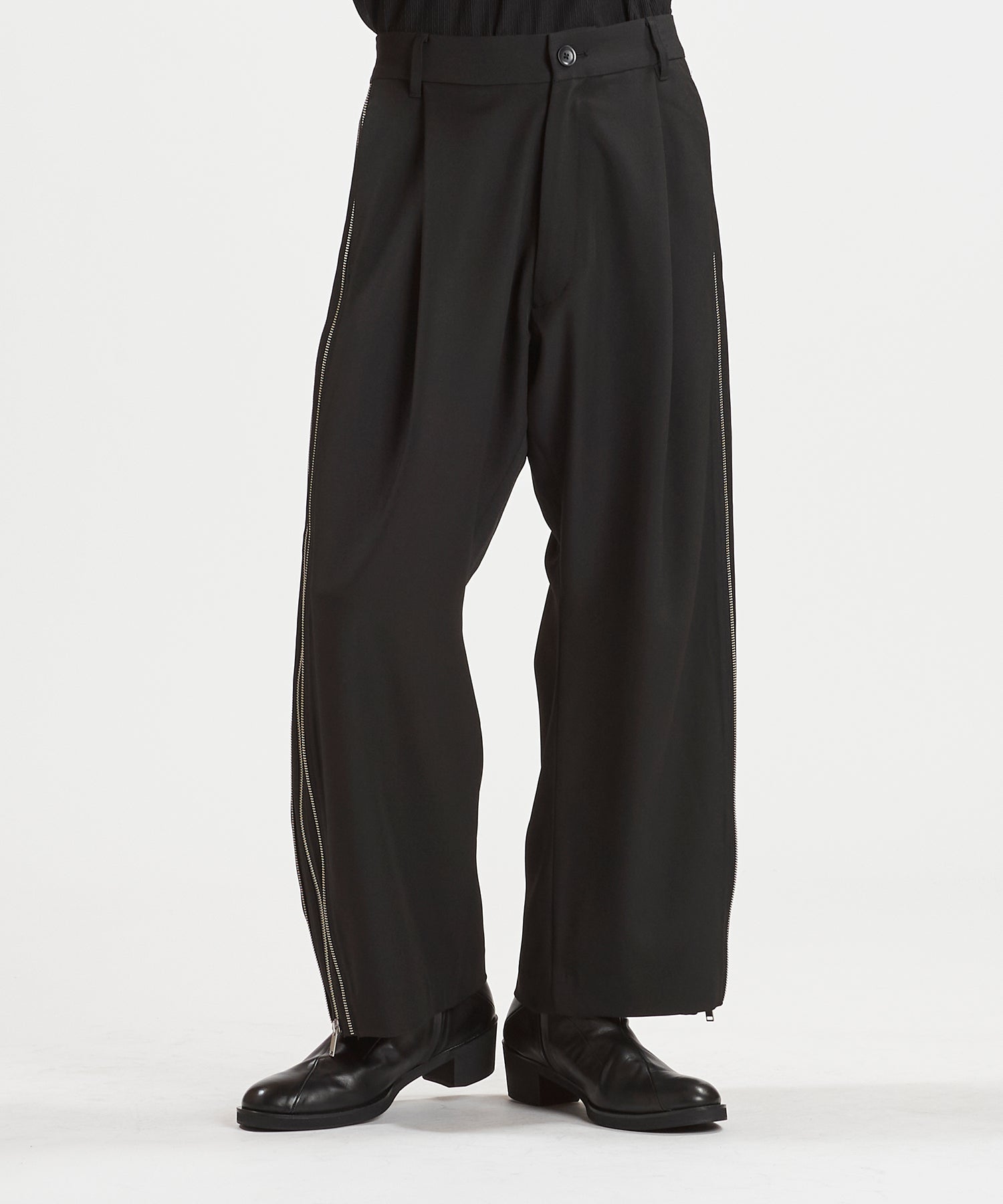 サイドZIPイージーワイドトラウザーズ