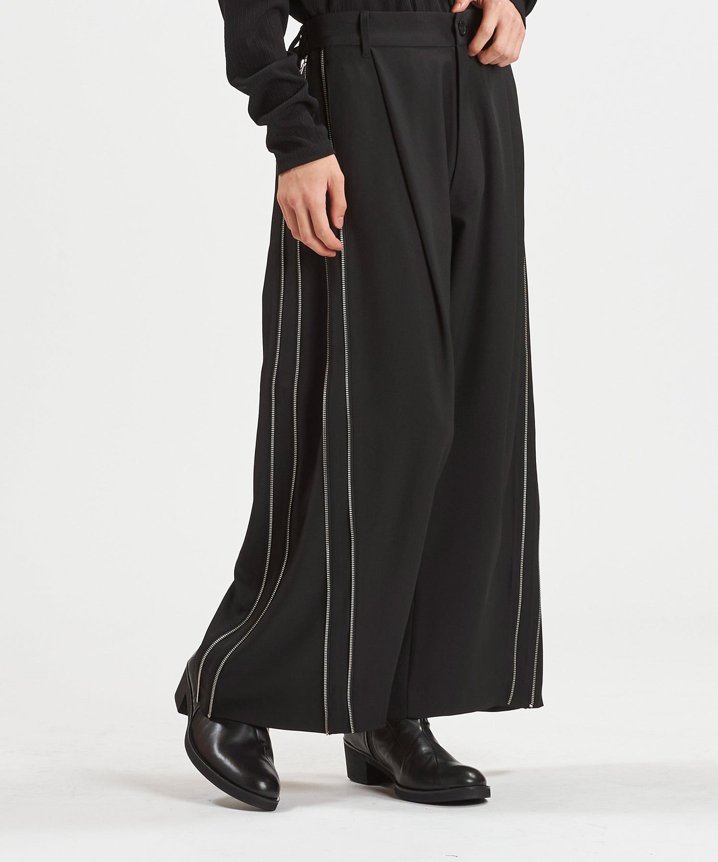 サイドZIPイージーワイドトラウザーズ