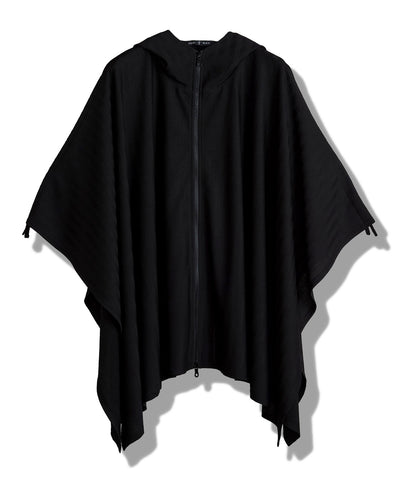 ドローストリングスフーデッドポンチョ