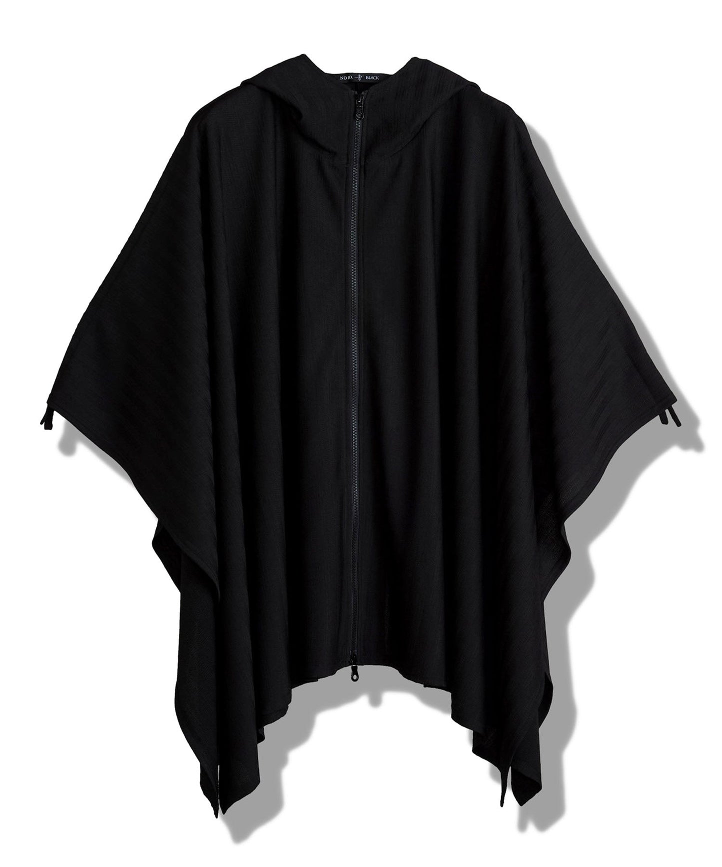 ドローストリングスフーデッドポンチョ