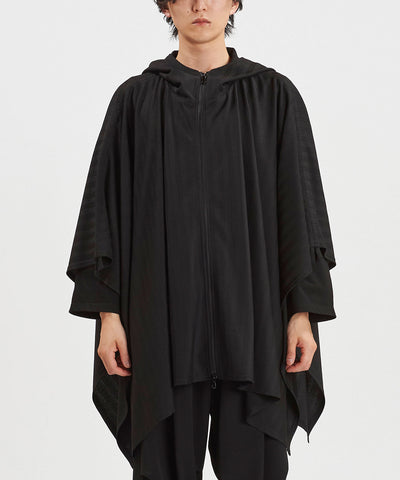 ドローストリングスフーデッドポンチョ