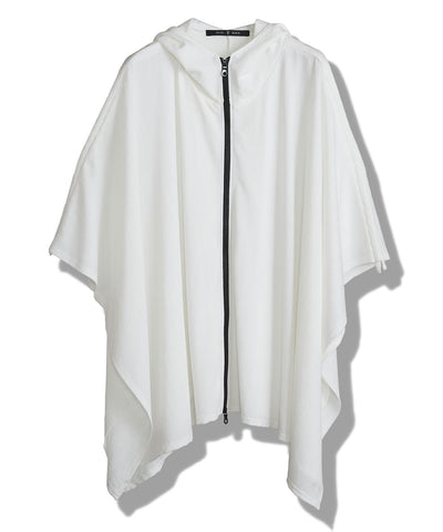 ドローストリングスフーデッドポンチョ