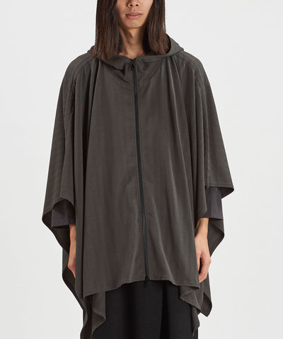 ドローストリングスフーデッドポンチョ