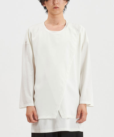 スリットレイヤード8分袖BIG-T