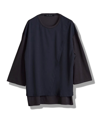 スリットレイヤード8分袖BIG-T