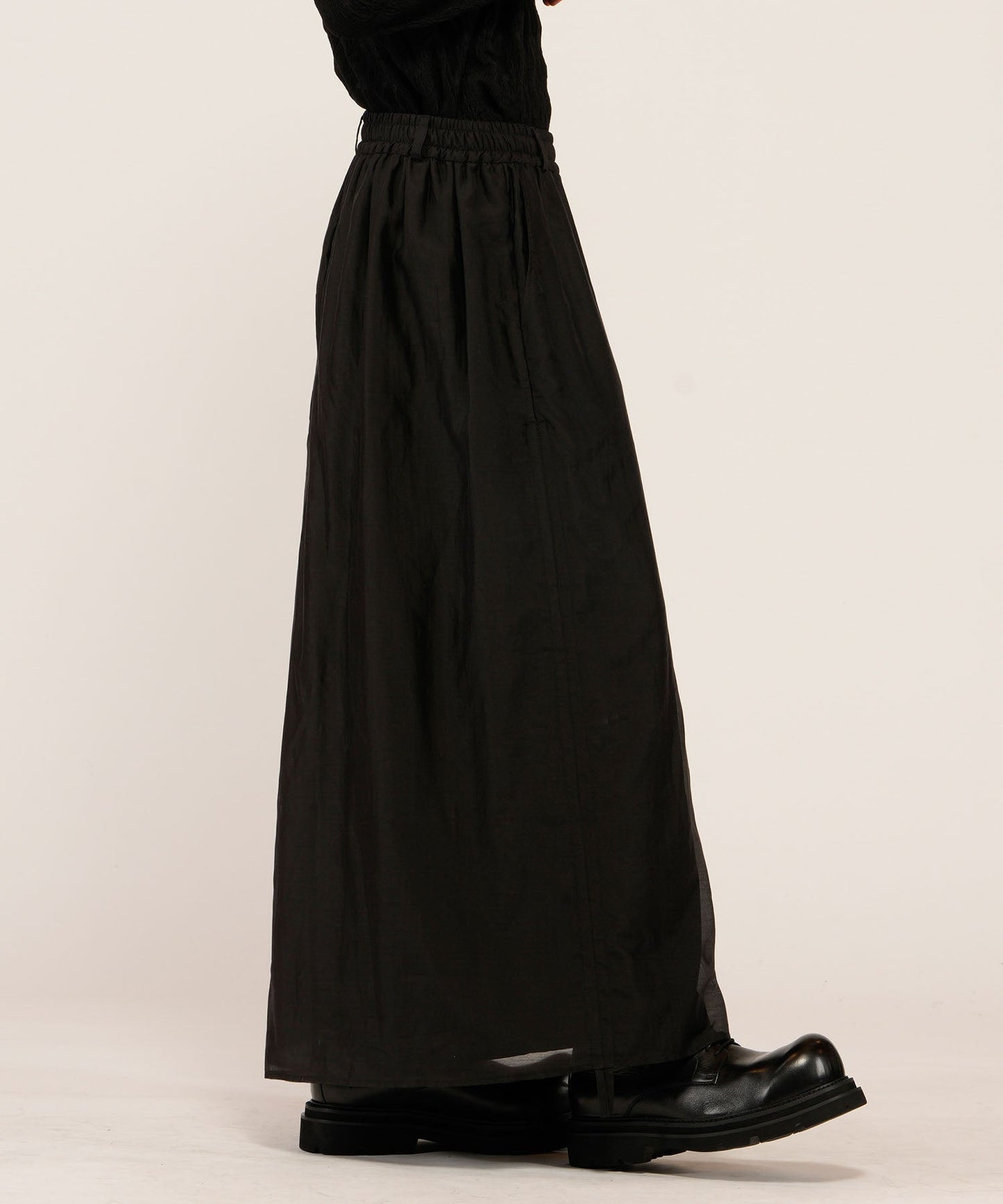 ドローストリングスレイヤードバギートラウザーズ