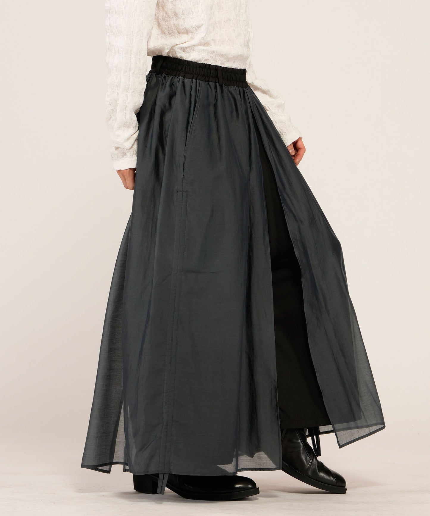 ドローストリングスレイヤードバギートラウザーズ