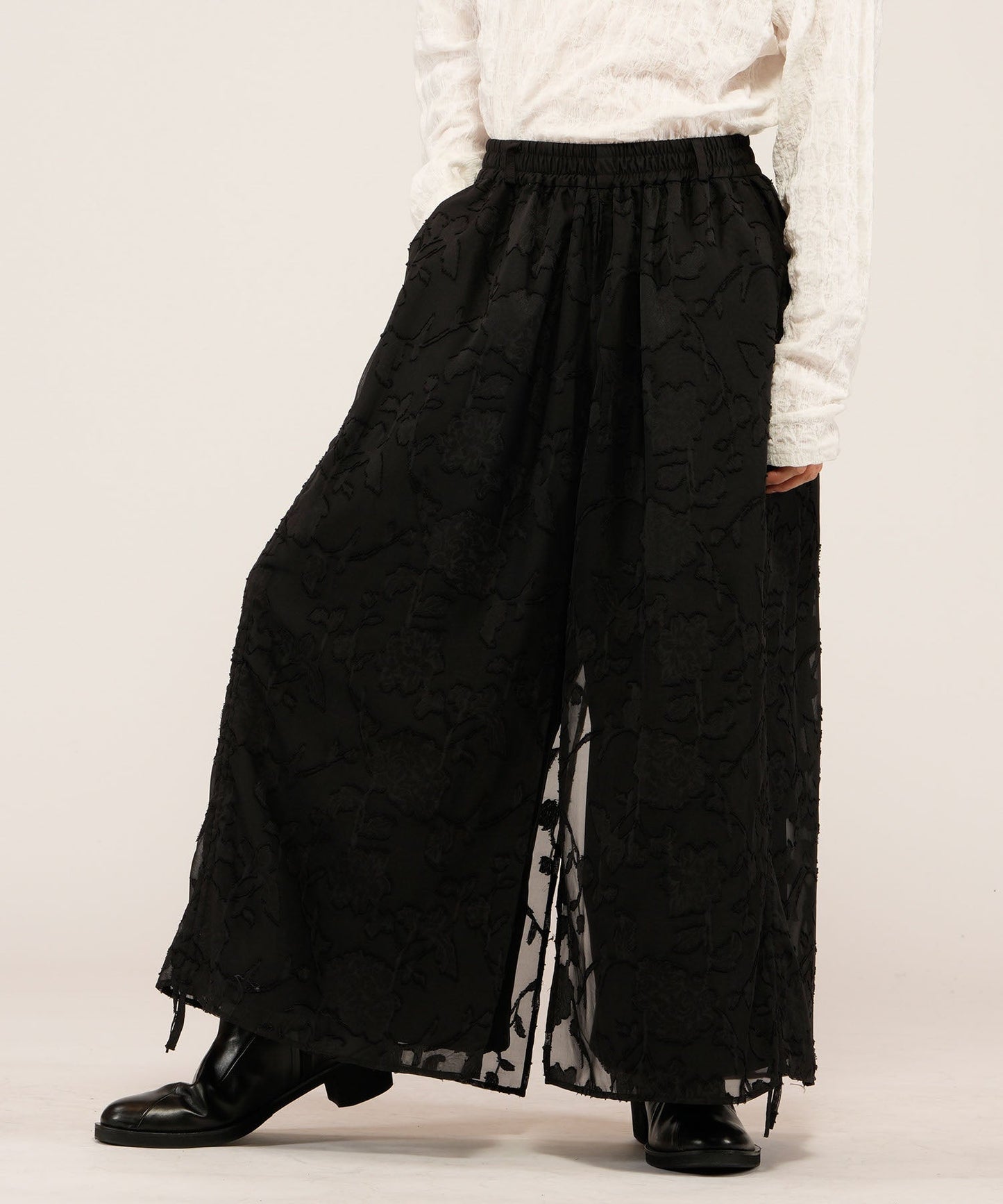 ドローストリングスレイヤードバギートラウザーズ