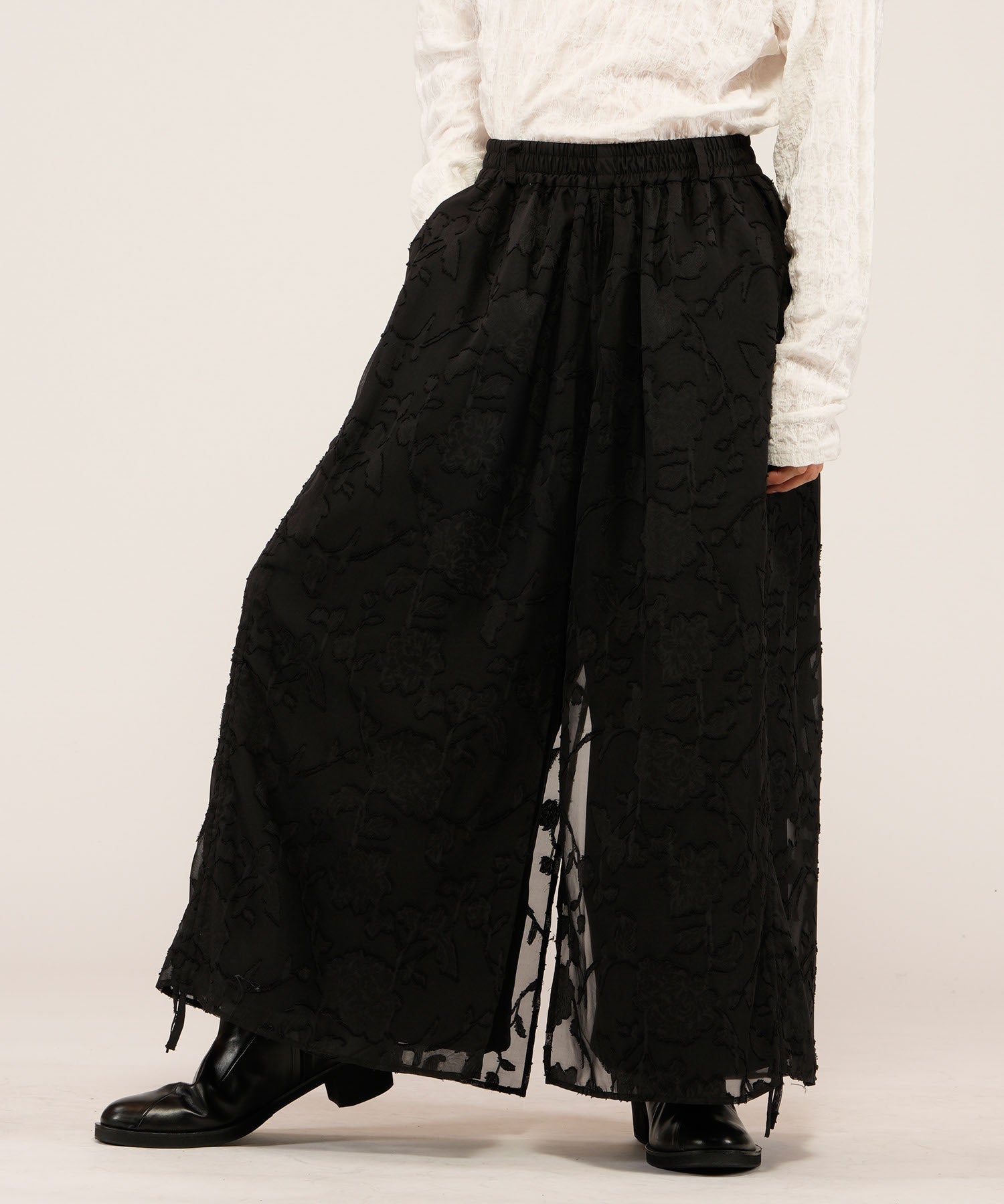 ドローストリングスレイヤードバギートラウザーズ